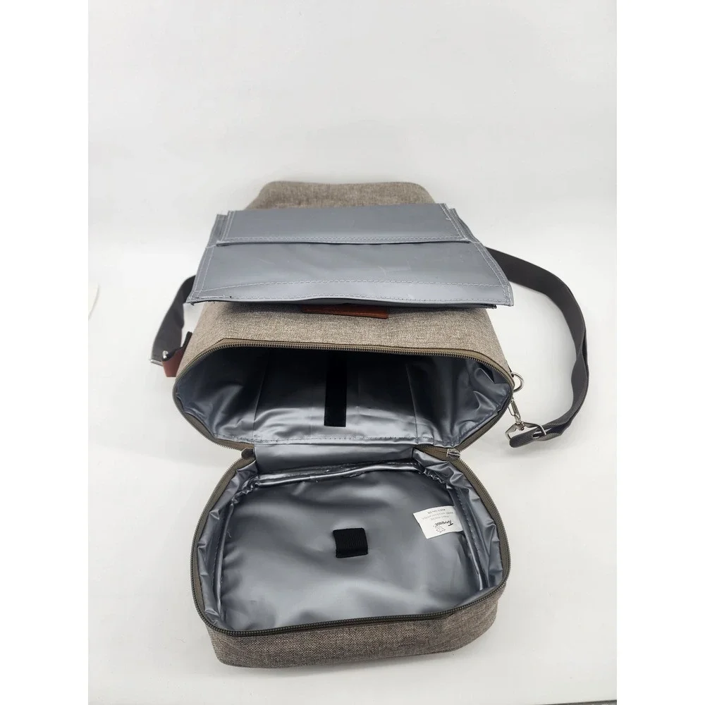 Tirrinia 2 Bottle Wine Carrier Insulated Tote Bag Gray‎ Heather Travel Cooler